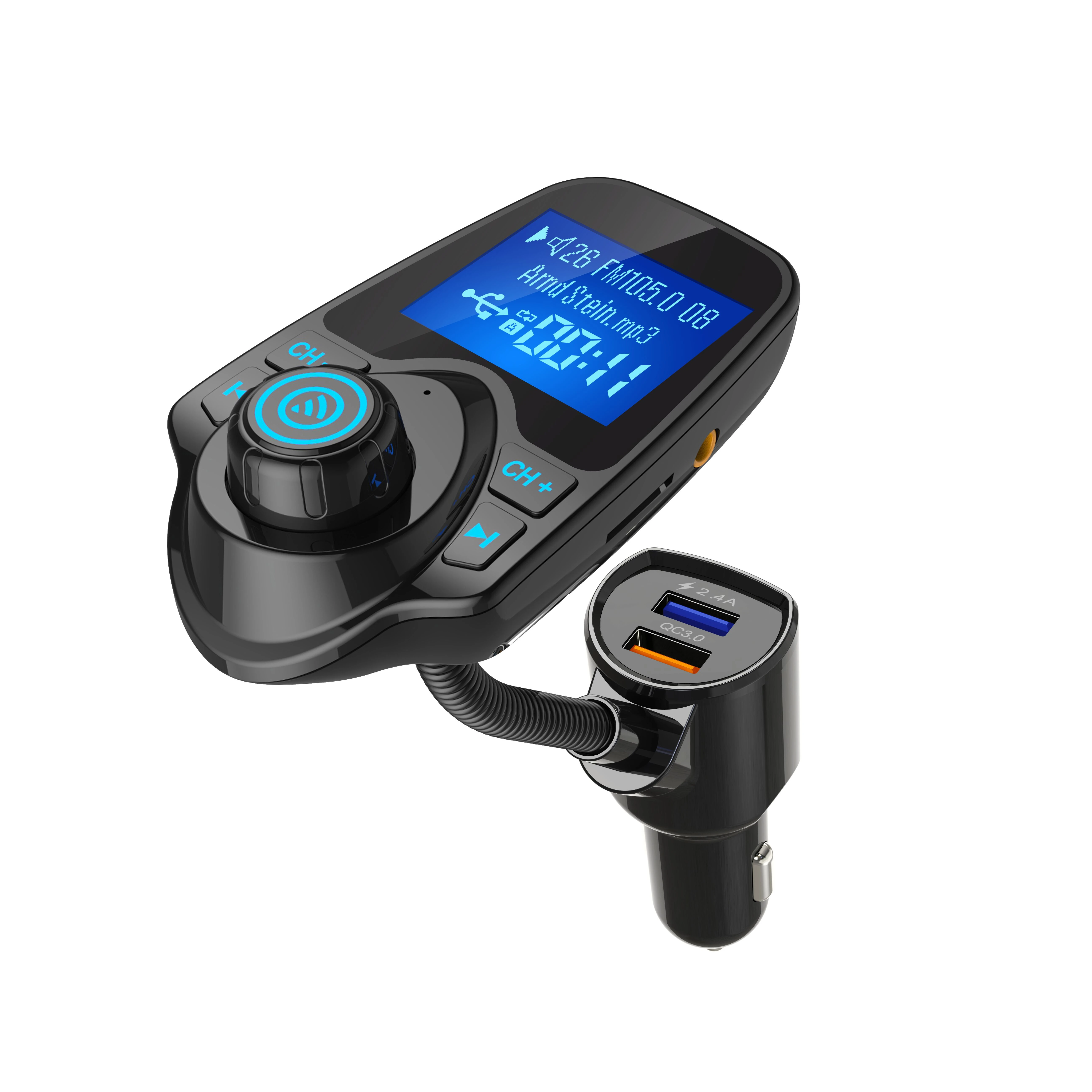  Автомобильный MP3-плеер AGETUNR T10Q V4.2 Bluetooth FM-передатчик стерео зарядное устройство QC3.0 ЖК-дисплей 1 44 дюйма Выход