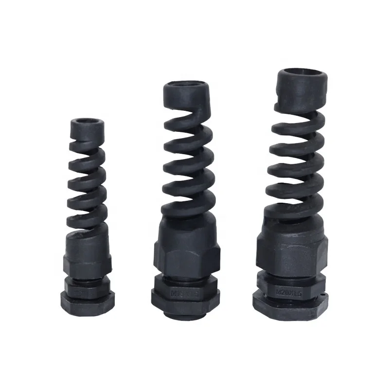 PG Type IP68 PG13.5 for 8-12mm White Black Plastic Connector Spiral Nylon Cable Gland