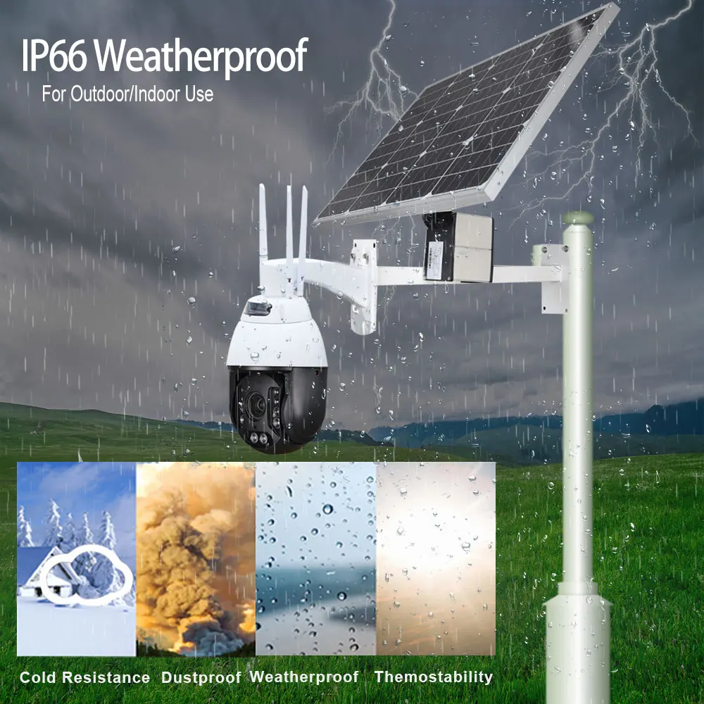 
CCTV Security Outdoor Solar Li-battery Power Energy wireless 3G 4G LTE PTZ Camera IP 1080P 20X Zoom Night Vision 150M P2P CAMHI 