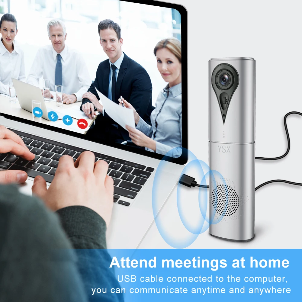 YSX-K8 Intelligent All-in-One Video Conference Camera,Webcam with Microphone and Speaker Network Conferencing System