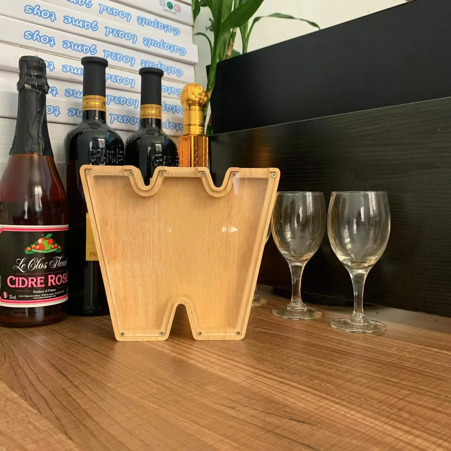 AHOME Wooden Alphabet Piggy Bank Brick Boxes Make Your Saving Money Dreams Come True