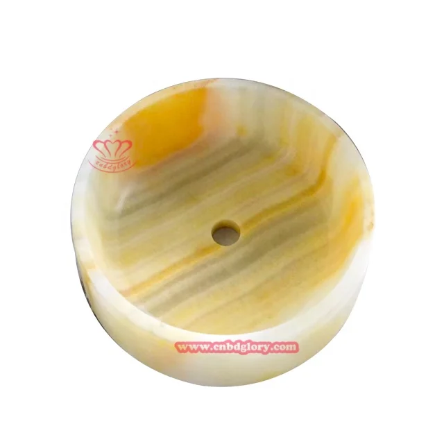 Luxury Bathroom hand sink design Stone art sculpture Fashion Design Onyx Jade marble Art Wash Basin