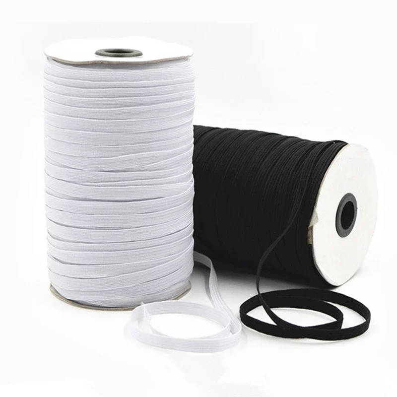 Factory directly Sale White Black Polyester Knitted Elastic Tape band for garment