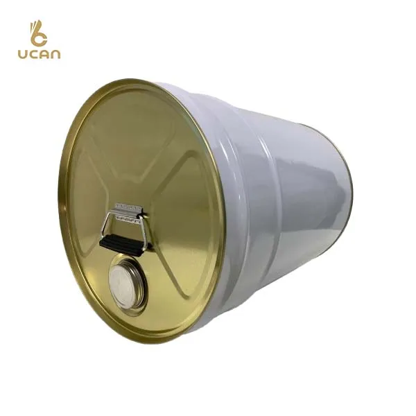 20L Metal Bucket with Flange 25 Liter Paint Drum with Metal Screw Cap Tinplate Paint Pail for Thinner