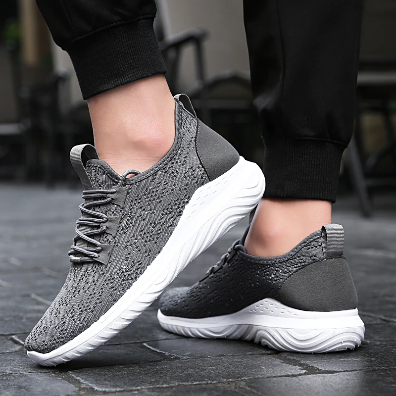 1828  Flying Woven White Sneakers Shoes For Boys Men Casual Running Casual Fitness Trainers Sport Shoes
