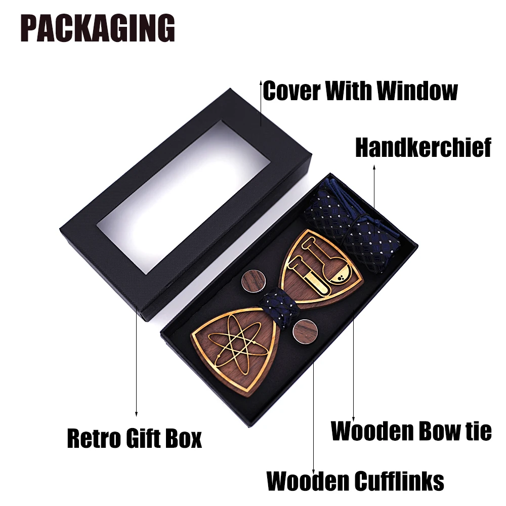 Деревянный галстук-бабочка и носовой платок Пейсли мужской клетчатый галстук-бабочка деревянный вырезанный цветочный дизайн и коробка модные новые Галстуки