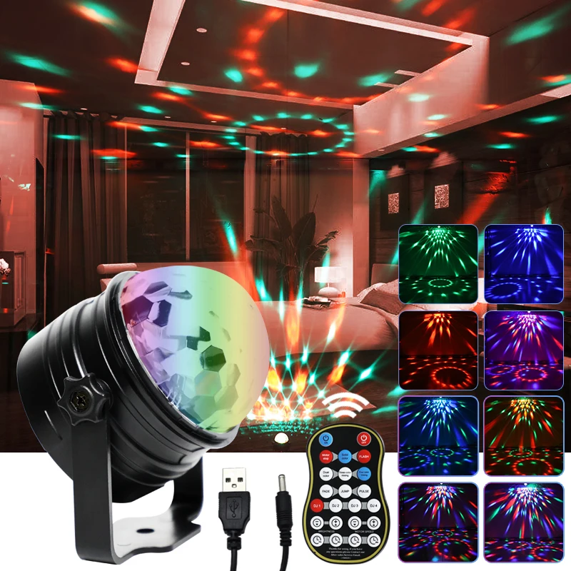 New Christmas Decoration 4- colors Magic Ball Lamp LED Effect Party Disco Strobe Light With RC For Night Club Bar KTV Xmas