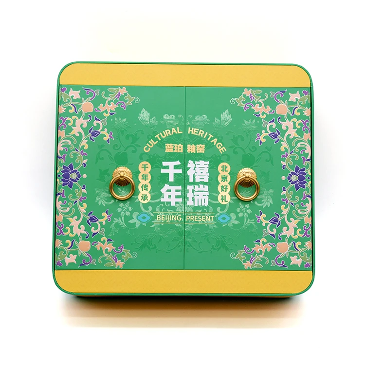 Креативная конструкция Дворцовый стиль эко-бумага функциональное решение Винтажный Зеленый косметический Лифт подарочная коробка дизайн упаковки на заказ