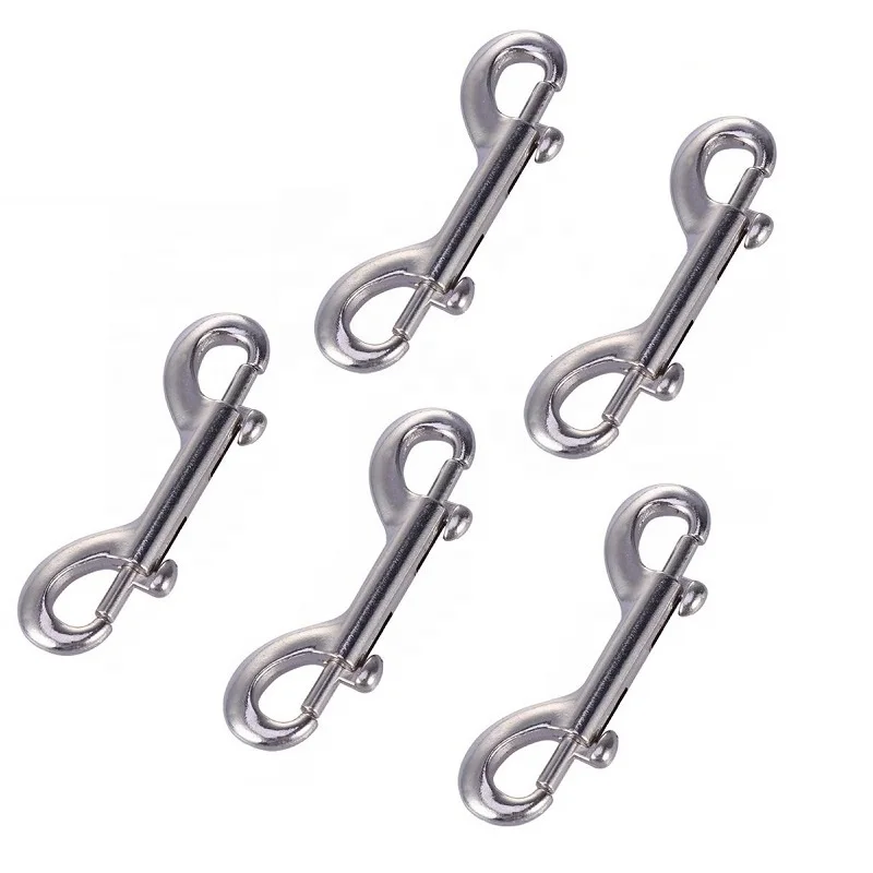5PCS Marine Stainless Steel 316 Double End Bolt Snap Clips 90mm 100mm 115mm Heavy Duty Snap Hook For Sucba Diving Pet Chain