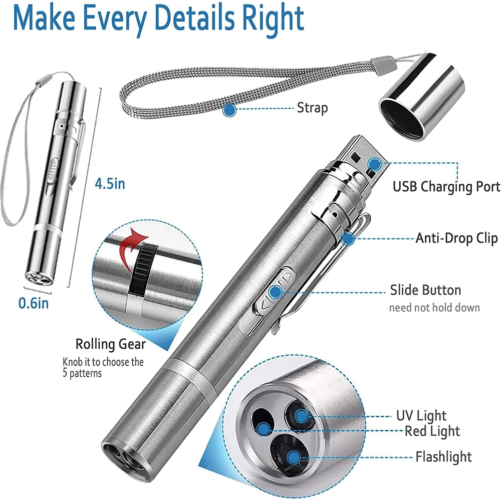 2024 hot selling high quality USB rechargeable red light Interactive Toys Laser Pen Cat Teaser Exerciser Training Toy for cats