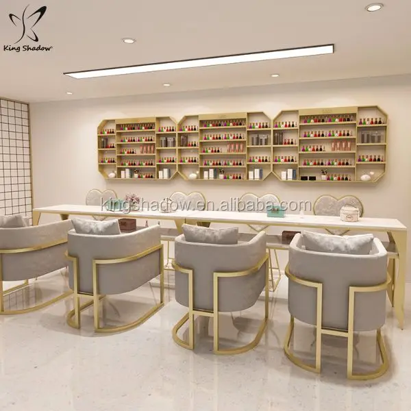 Nail Salon Furniture Pink Manicure Desk Marble Nail Tables Manicure Nail Table