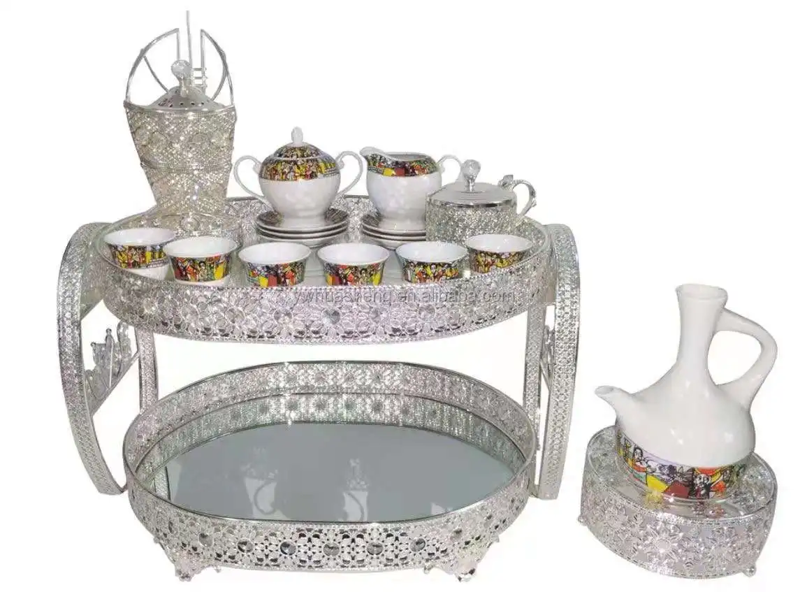 Горячая Распродажа, индивидуальный металлический чайный столик rekebot habesha с эфиопским кофейным комплектом