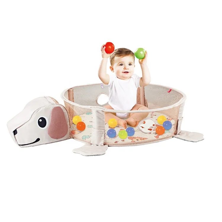 4 In 1 kids Educational Soft Plush Puppy Activity Game Mat Gym Toys with Music and 30 pcs balls