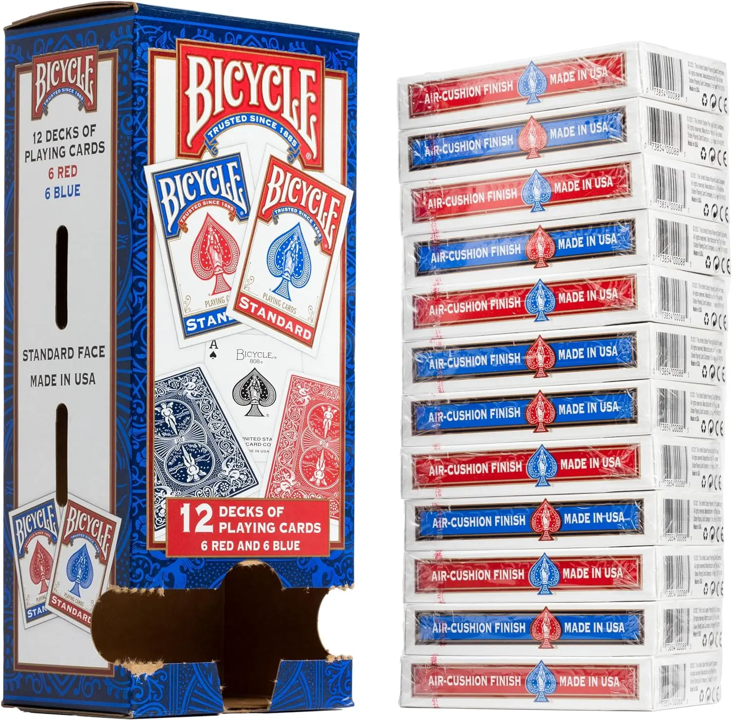Bicycle Rider Back Playing Cards Magician Standard Index T Shape Poker Premium Playing Cards Pack Red Blu