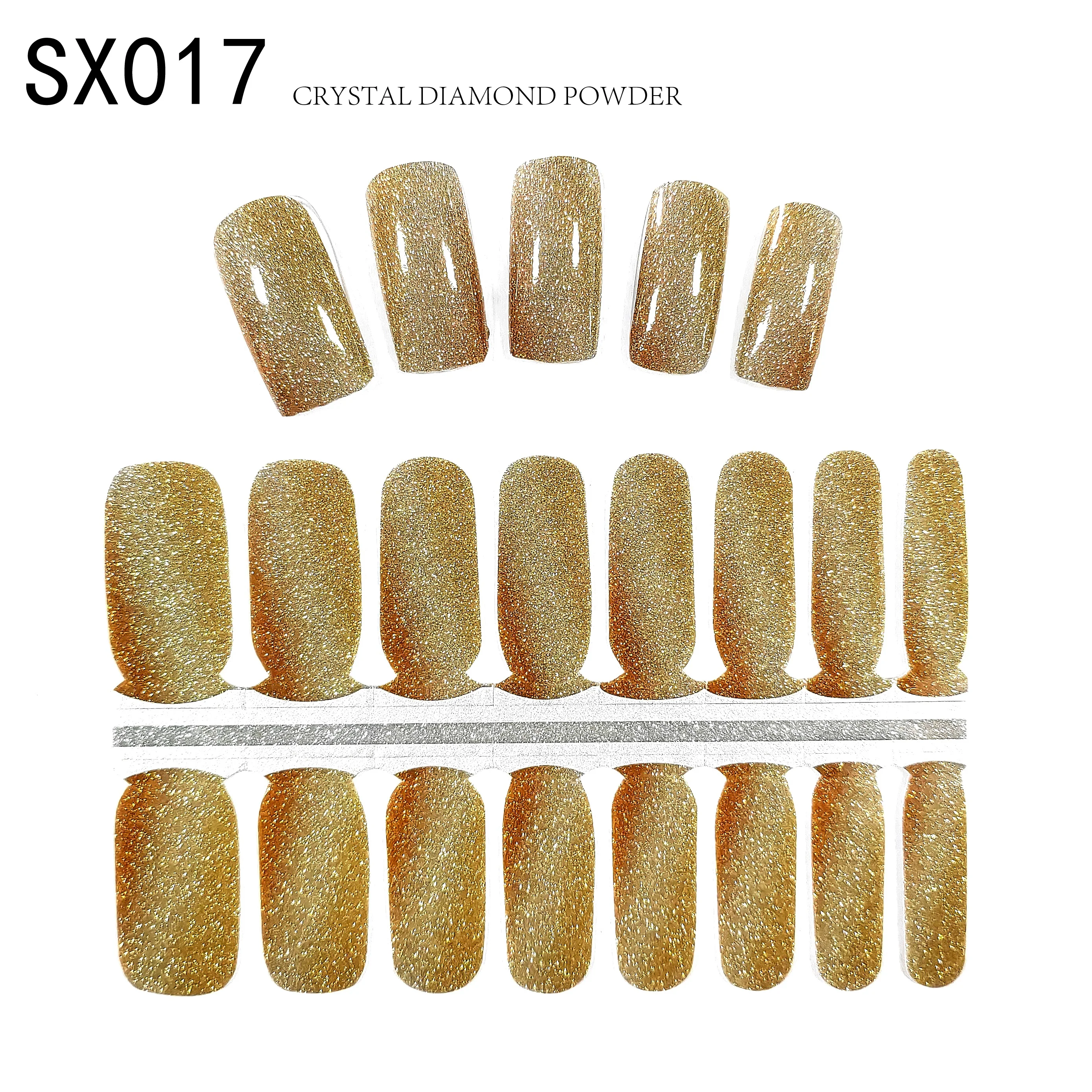 Factory Supplies Glitter color Gel Nail Polish wrap Sticker cat eyes glitter nail sticker