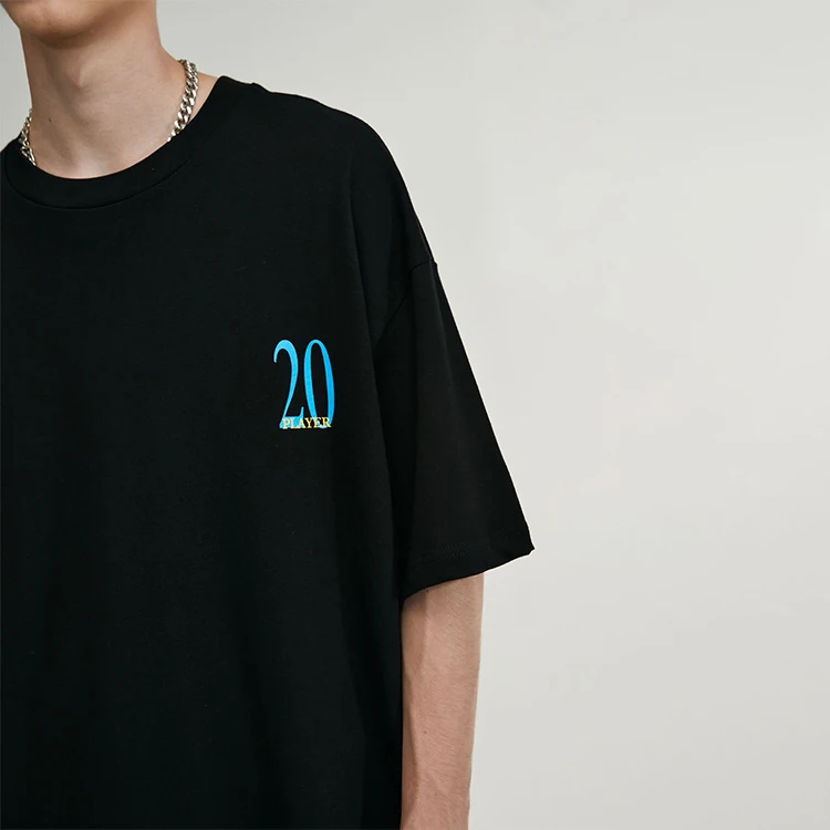 Black Colour Digital Printing 100% Combed Cotton Acid Wash Short Sleeve Tee Custom 5 Xl Oversized T-shirt Men