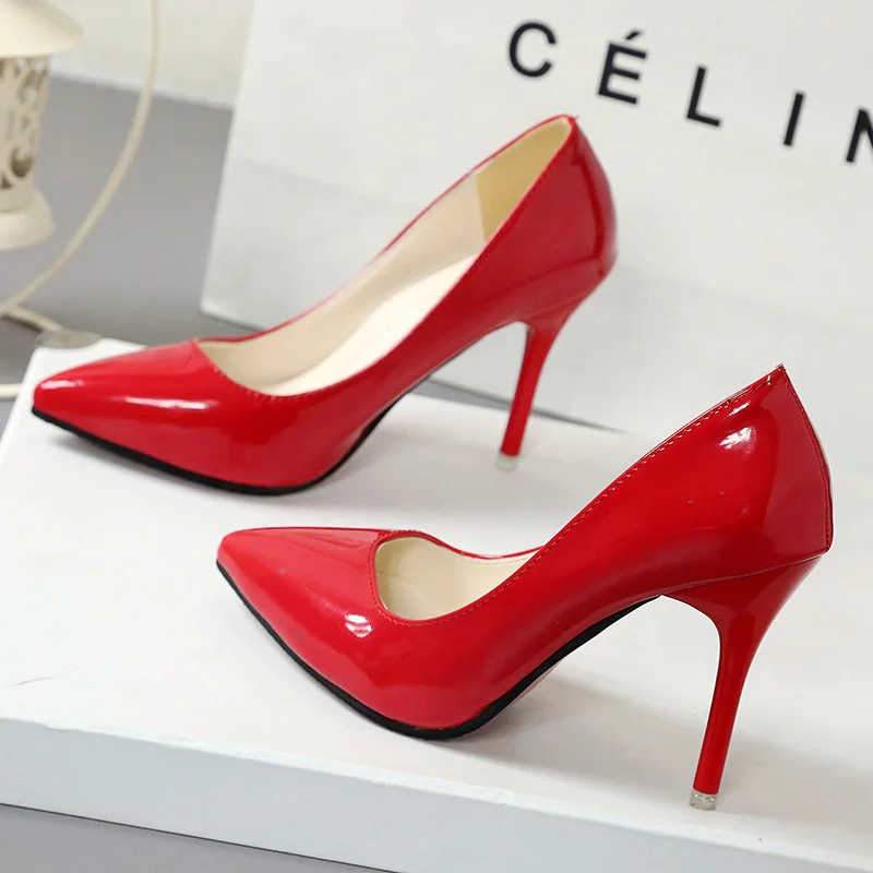 2021 High Heels Pumps Genuine Leather Sexy Pointed Toes Fashion Wholesale Office Ladies Shoes
