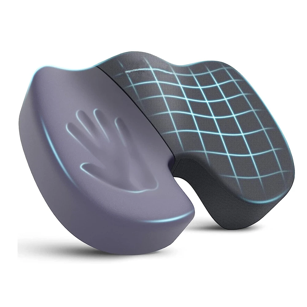 Seat Cushion Ergonomic Memory Foam Pressure Relief Orthopedic Seat Cushion for Office Chair