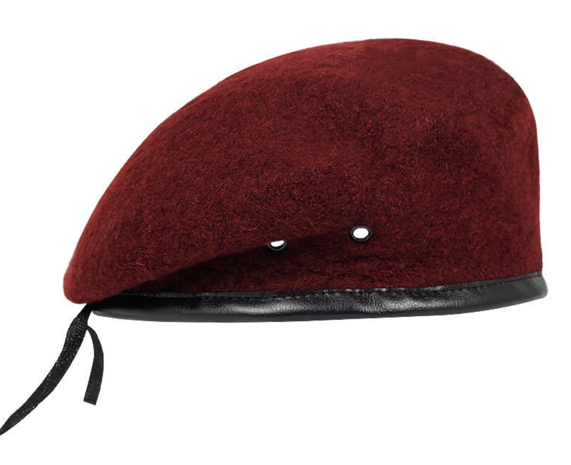 WANZHUO 100% Wool Custom Logo Tactical Beret Hats Autumn Warm Beret Caps Solid Color Beret Cap for Special Forces