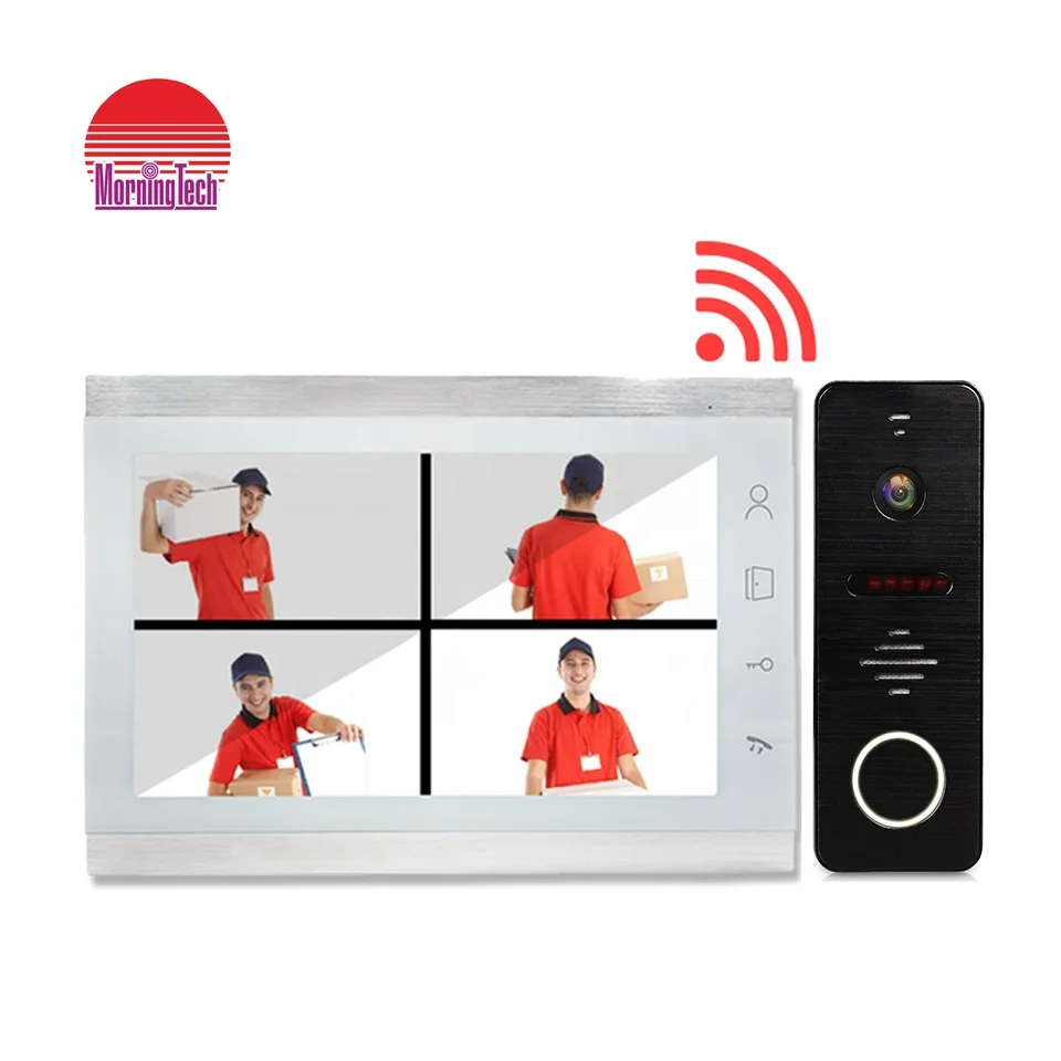 morningtech 7 inch Wifi Video Intercom Doorbell with Camera IP Video Door Phone SD Card Mobile Unlock