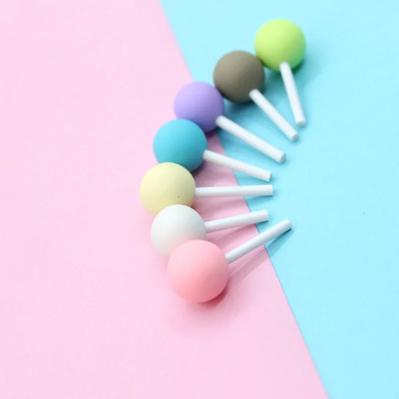 
Miniature Round Macaron Lollipop Simulation Food Clay Cabochons Crafts DIY Embellishments Scrapbooking Phone Decor Parts 