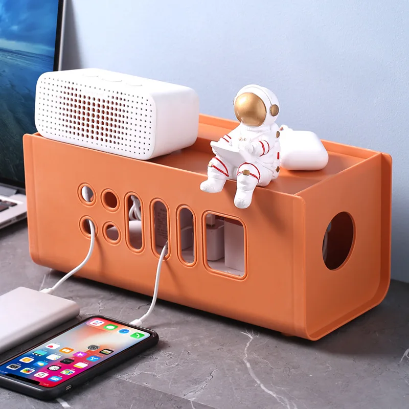 Cable Management Organizer Box Wires Concealer Holder for Desk Home Kitchen TV Computer Cover Hide Tidy Surge Protector Power