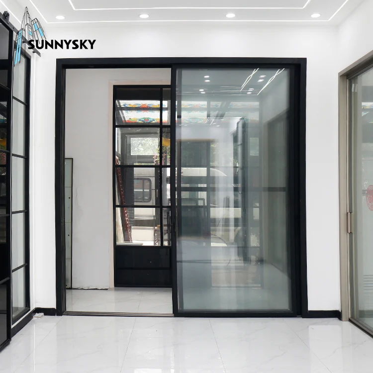 Narrow Border Aluminum Sliding Glass Aluminum Alloy Villa Modern Graphic Design Customized Door Commercial High-end Office