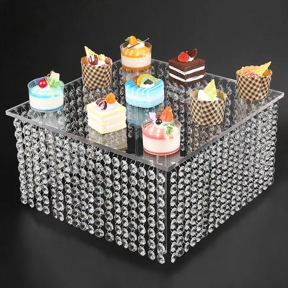 GIGA acrylic cake stands for wedding cakes Hot selling high quality square wedding cake stands set