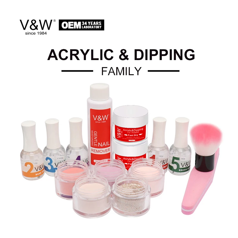VW manufacturers 2 in 1 dip powder acrylic powder for nails dipping powder nails system