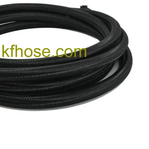 Auto Racing High Performance AN6 Black Nylon Braided Fuel Oil Gas Line Vehicle fuel return tube flexible oil cooler rubber hose