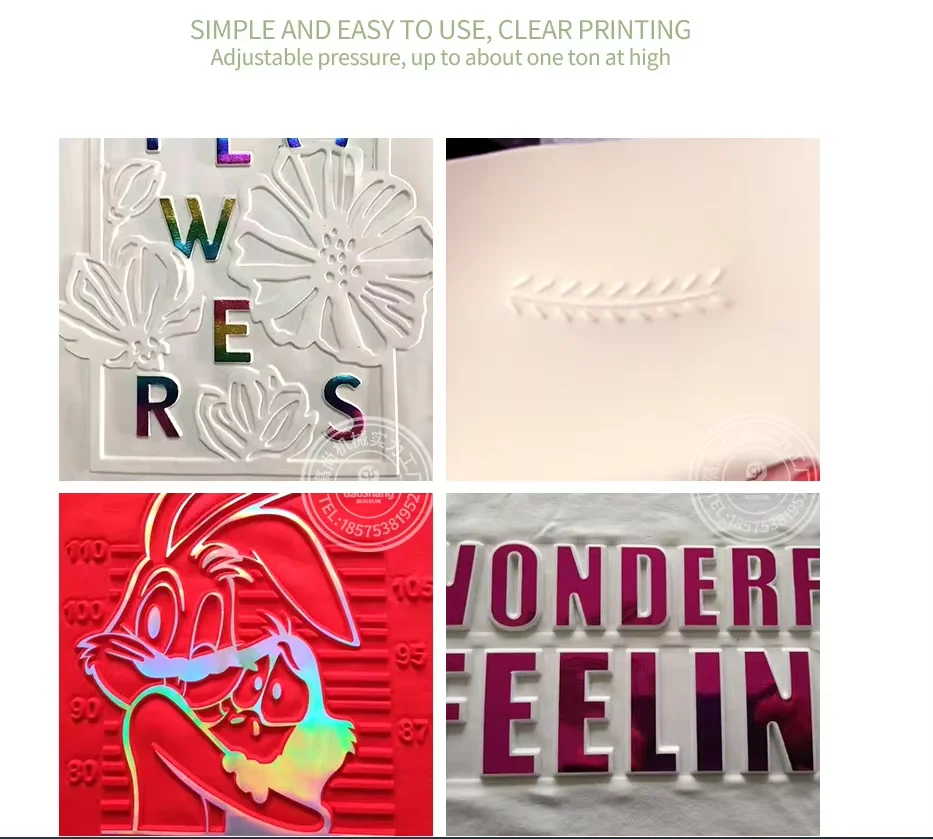 Factory Hydraulic Double-heating T-Shirt Print Machine 3D Concave and Convex Embossing Machine 3D Stamps for Leather Clothes