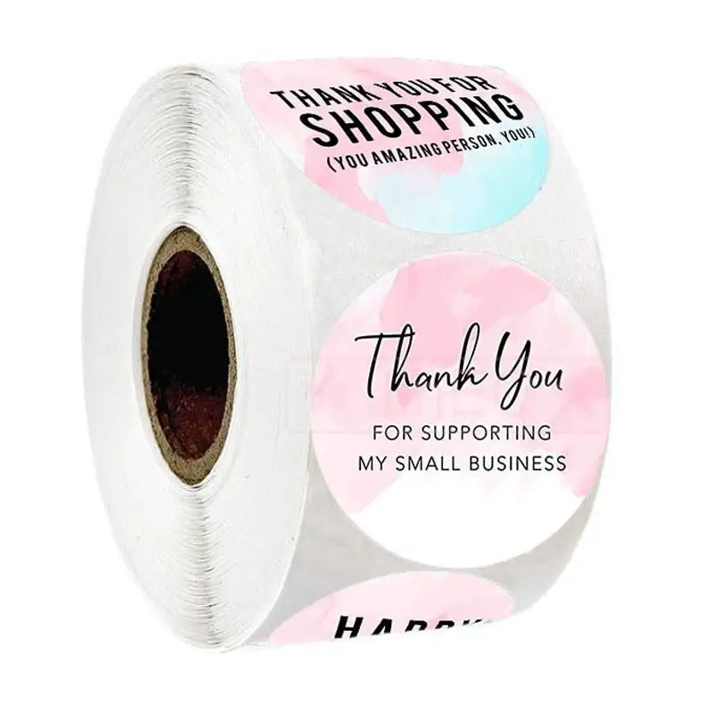 Custom Printed Logo Laser Sticker waterproof Self Adhesive Thank You Vinyl Roll bottle packaging Label custom stickers