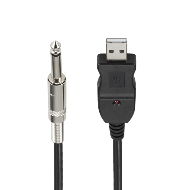 Usb Guitar Cable 3M,Recording Stereo Audio Cable Connector Link Computer Instrument Usb To XLR 6.3Mm Jack Bass Guitar