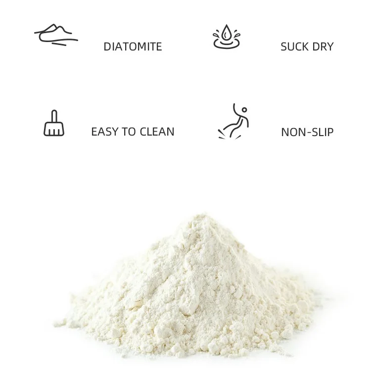 Latest Classic Fast Water Drying Ultra Absorbent Non-Slip Solid Grey Bath Mat Customized diatomaceous earth Stone Mat