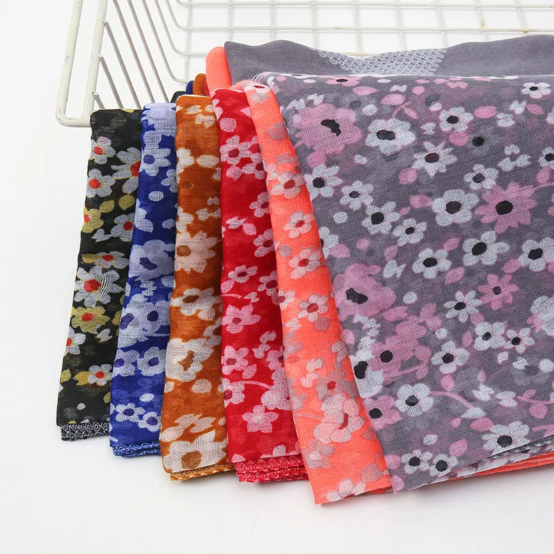 Small floral print balinese yarn bib scarf for women