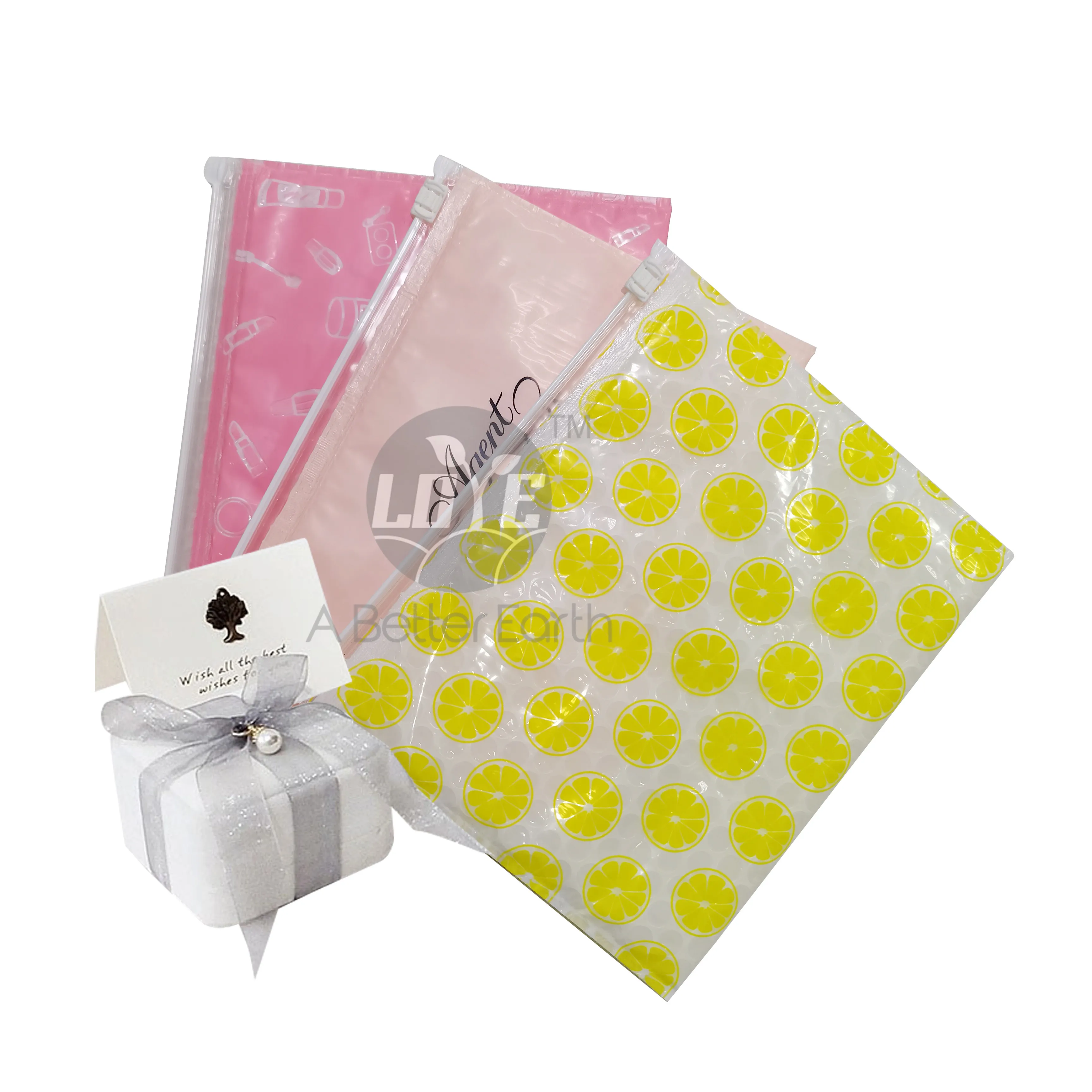 Reclosable Cosmetic Leakingproof Shipping Bubble Mailers With Zip Lock Plastic Gifts Clothes Socks Packing Zipper Bags