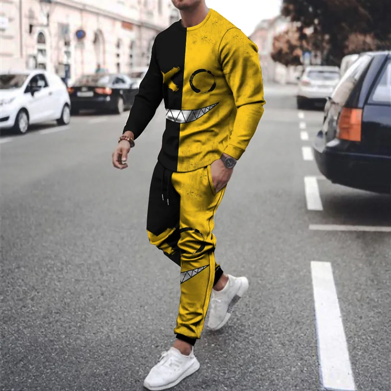 Customized 2 piece mens track set spring autumn jogger suit sportswear men jogging suit print sublimated sportswear custom