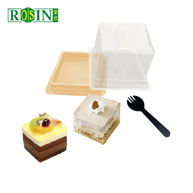 10 x 10 x 5 Cheap Plastic Round Golden Plastic Mini Food Cake Tray With Clear Lids