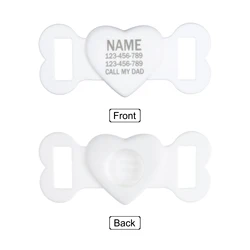 Custom Name Silica Gel Blank Airtag Holder Dog Tag Personalized ID Heart Air Tag Dog Collar