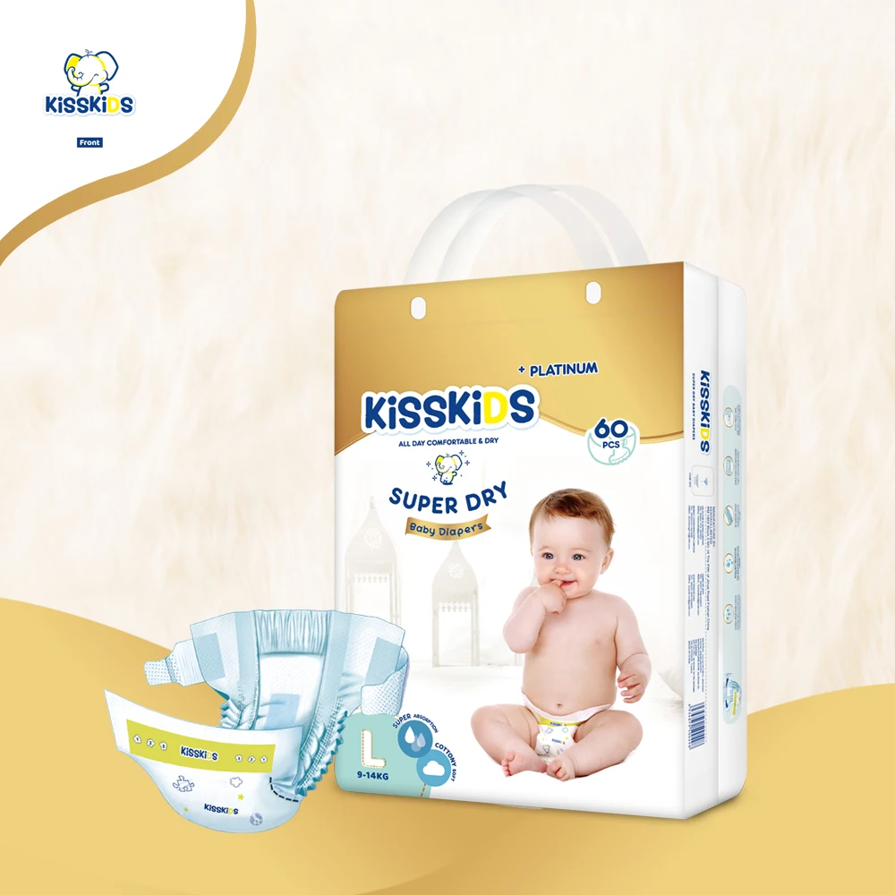 Оптовая продажа, удобные мягкие биоразлагаемые детские подгузники Kisskids, Турция