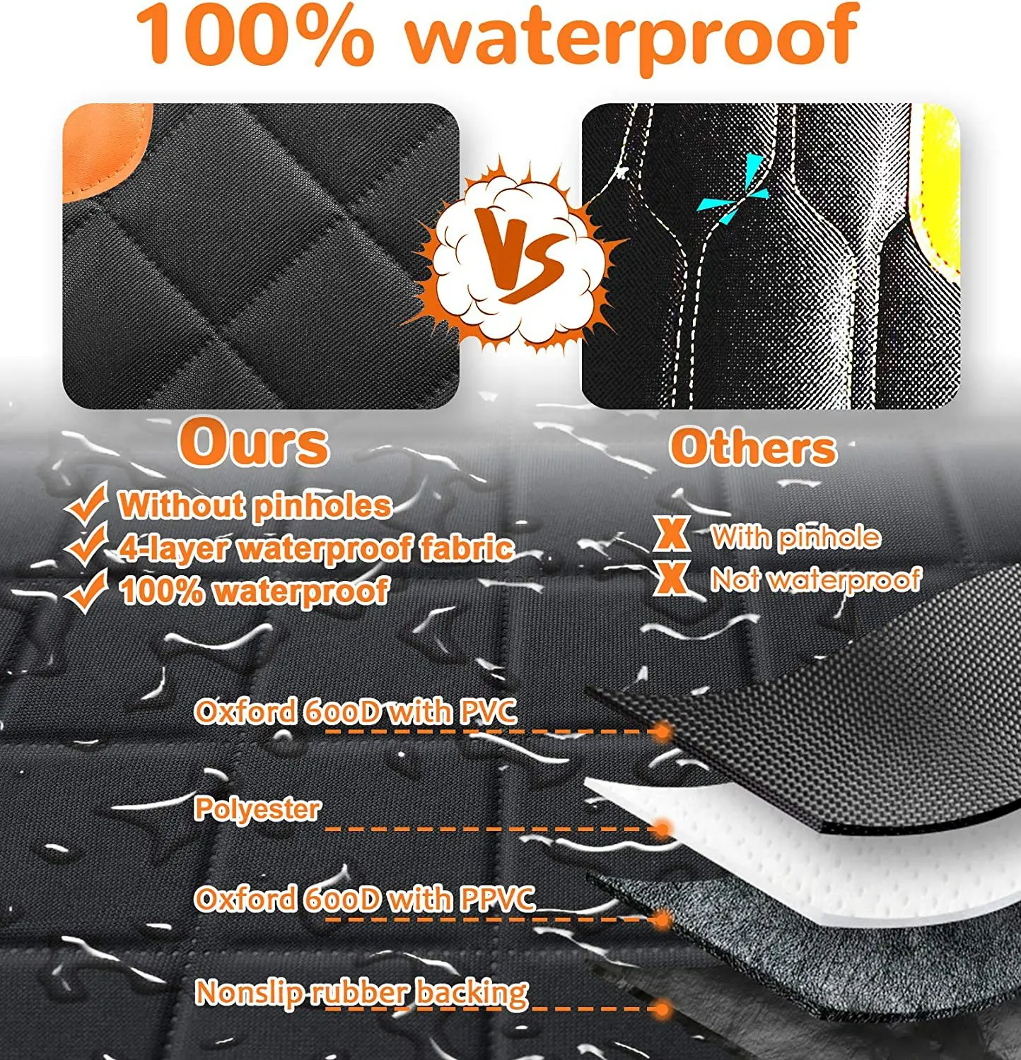4 In 1 Quilting Pets Car Cover Oxford Dog Car Seat Cover Waterproof Pet Travel Mat Pet Car Sear Cover