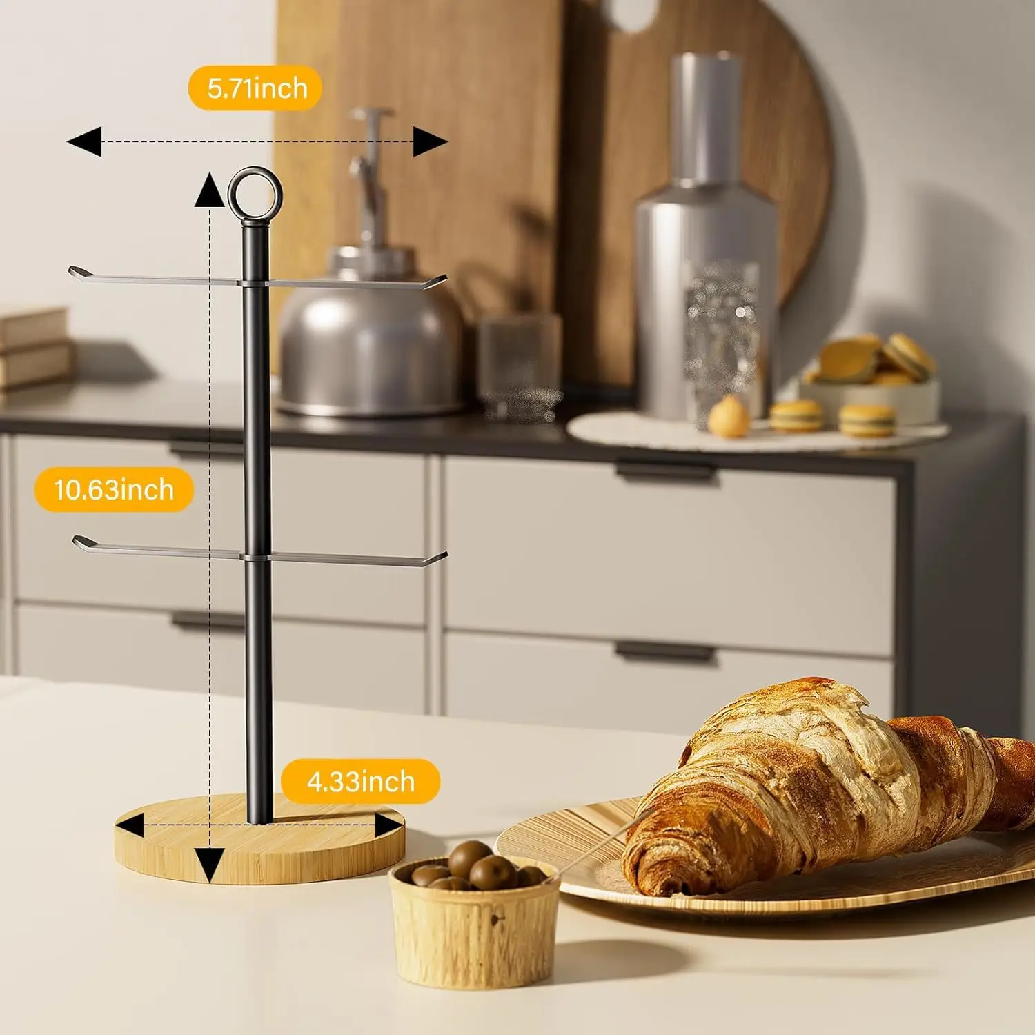 Lid storage rack kitchen countertop cup lid storage rack entrance key watch storage rack iron and wood combination bracket