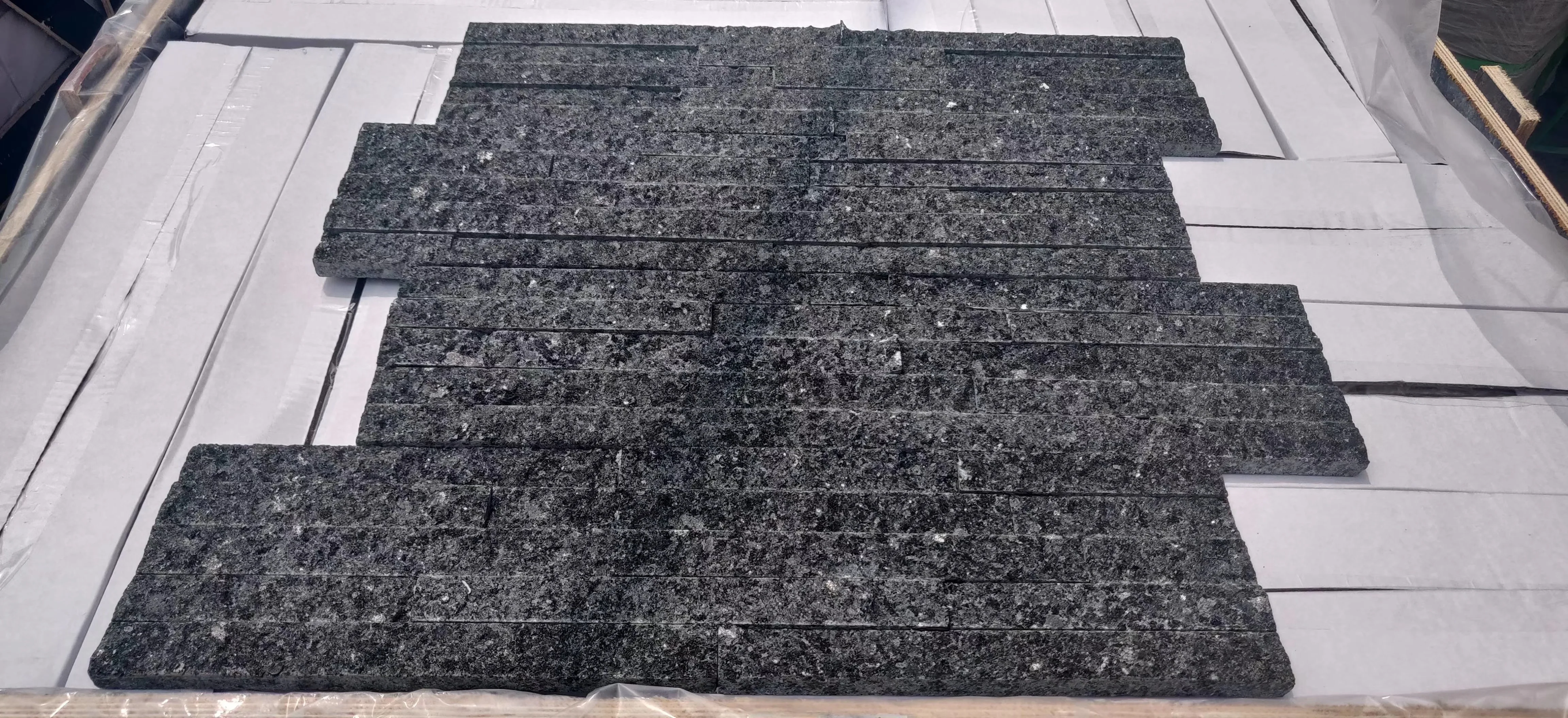 cheap sale natural black slate stacked stone decor wall panels veneer