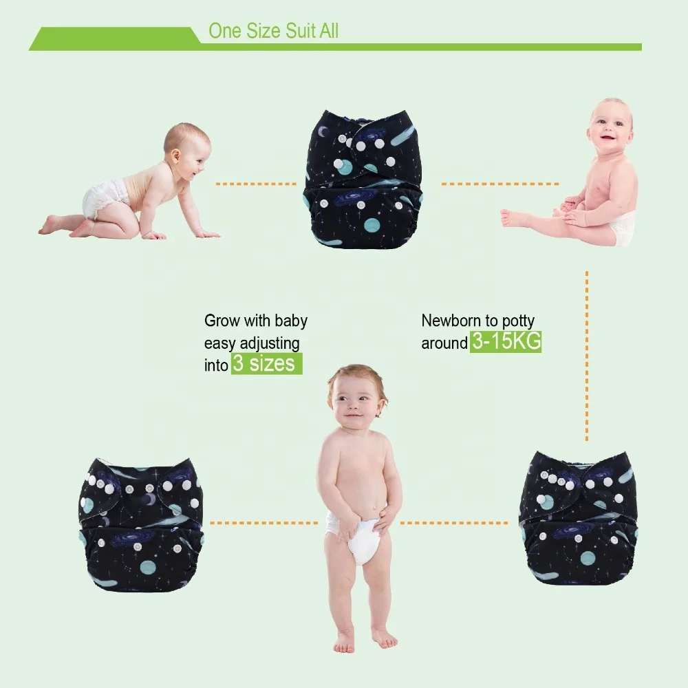 ALVABABY Wholesaler Deer Pattern Cloth Diaper Digital Printed Breathable Ecological Cloth Nappy