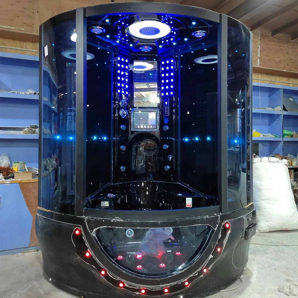 2 человека черный угол стекла ванная комната влажные Паровая душевая Ванна кабина в гостинице для дома