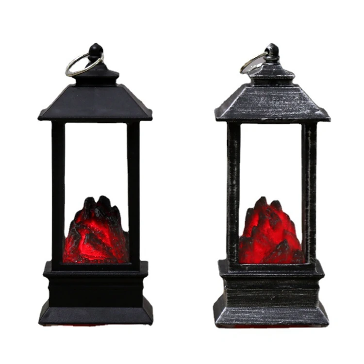 Wholesale Retro Small Wind Lantern Simulated Christmas Lantern Battery Included Fire Lantern Lamp For Fireplace Home Decoration