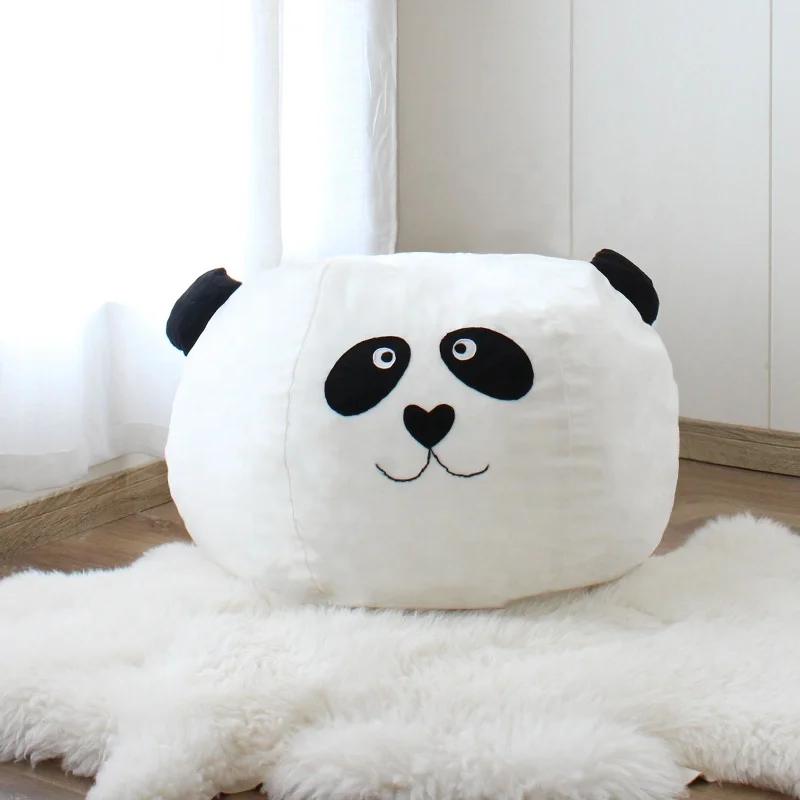 Wholesale bean bag chairs for kids cute panda bean bags kids toys high quality lazy bag