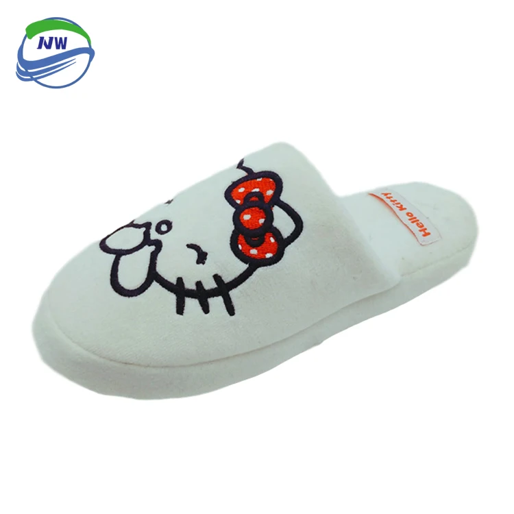 Cute cartoon winter pompom slippers woman cute animal slipper
