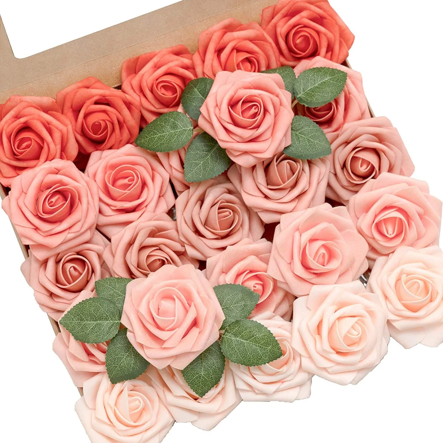 Quality Custom Soft Latex Foam Decoration Artificial Flowers	Box For Preserved Dry Rose Delivery With Foam