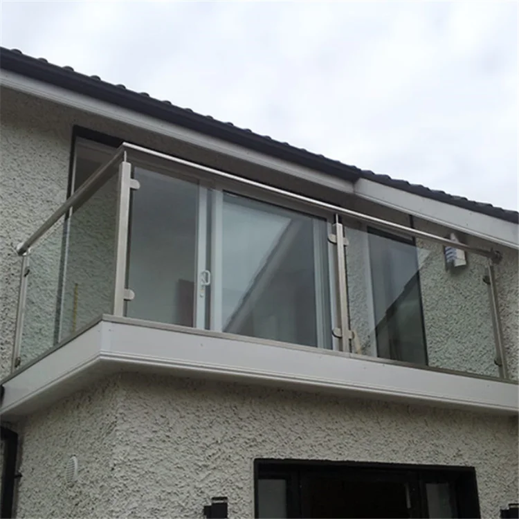 Glass Railing Design With Inox Baluster For Veranda